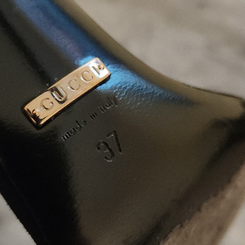 Gucci Black Fringed High-Heel Sandals - Picture 11 of 11